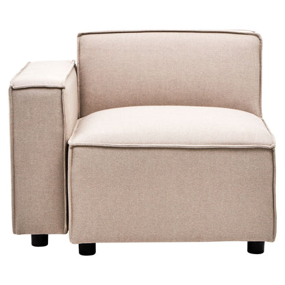 Beige armchair on a white background