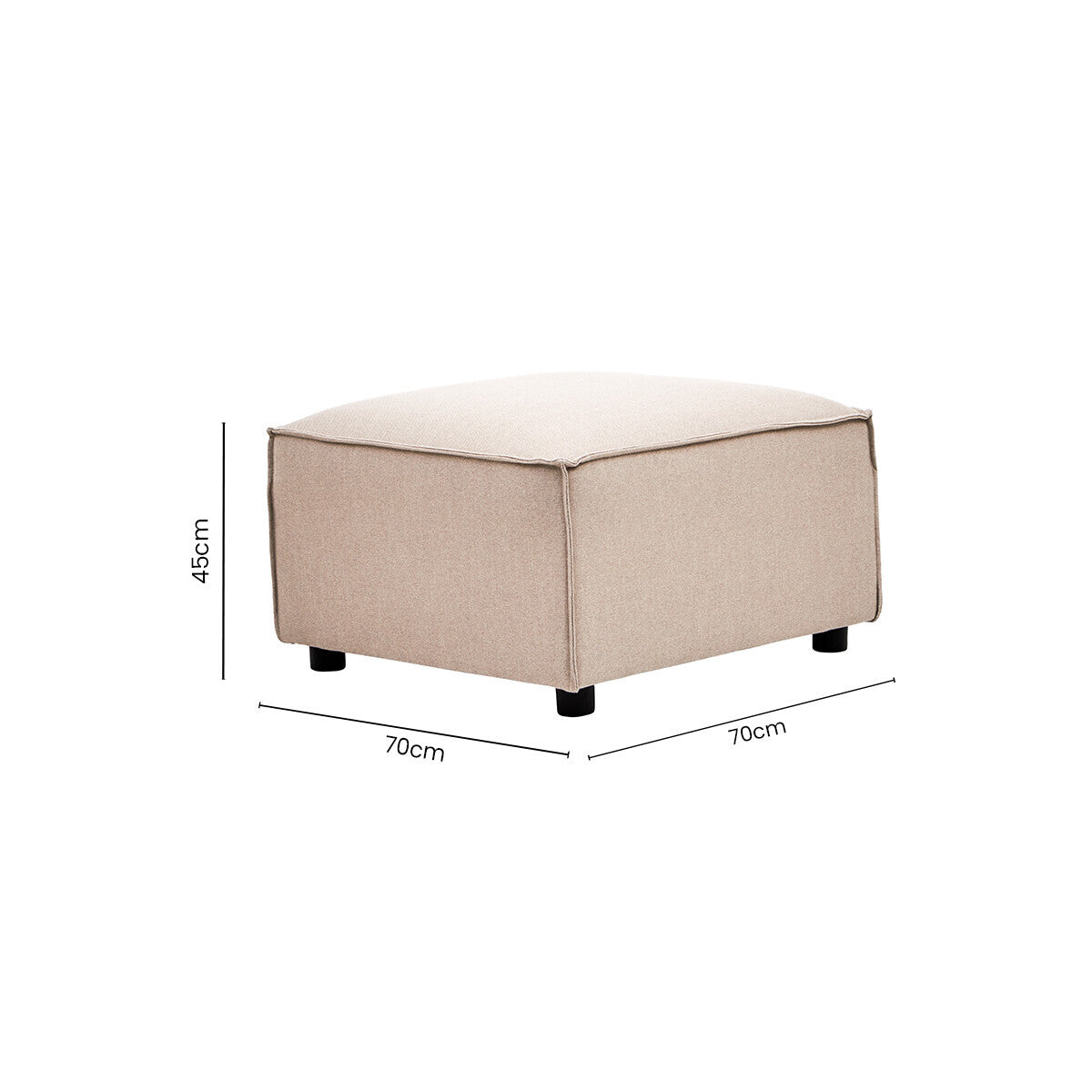 Natural Fabric Modular Ottoman, Toulouse