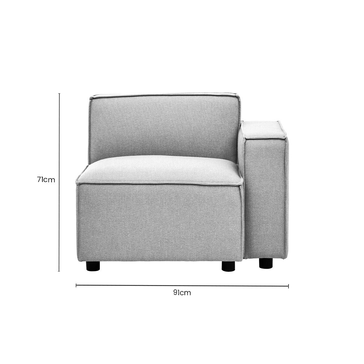 Grey Fabric Right Arm Modular Sofas, Toulouse