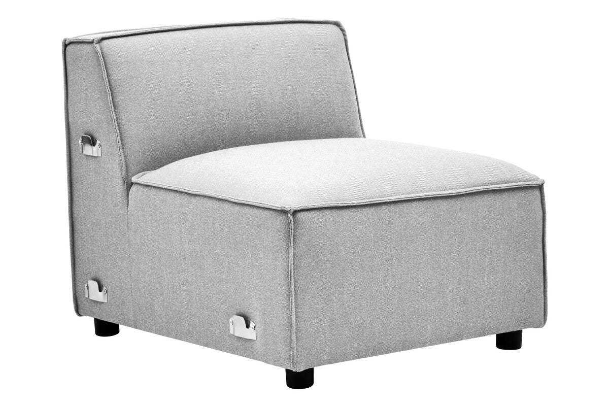 Toulouse Grey Fabric Armless Sofa