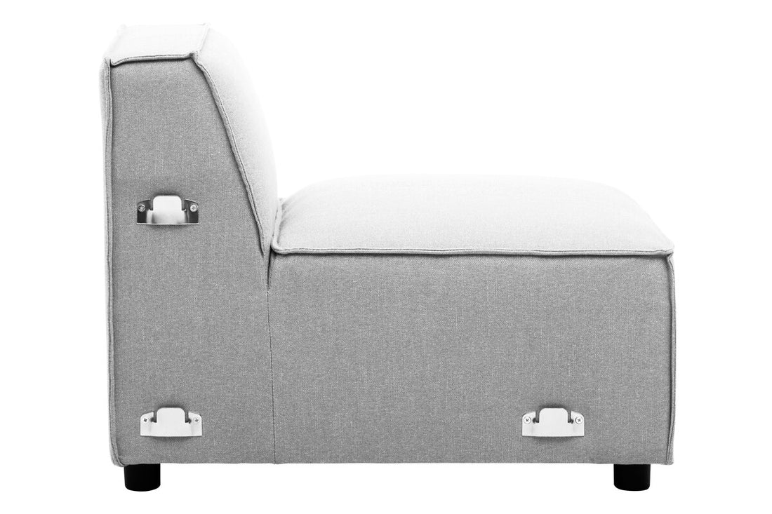 Grey Fabric Armless Modular Sofas, Toulouse - Image 4