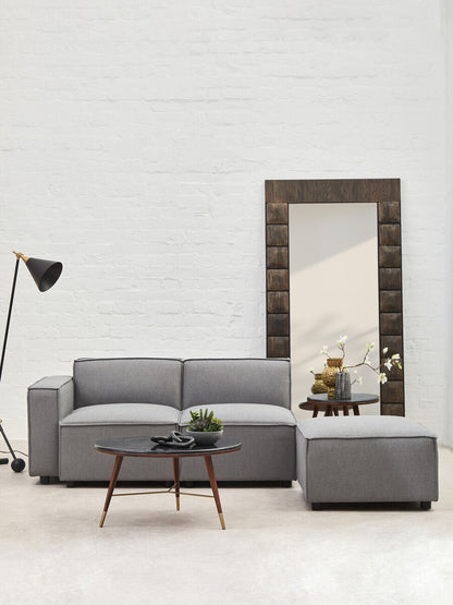 Toulouse Grey Fabric Armless Sofa