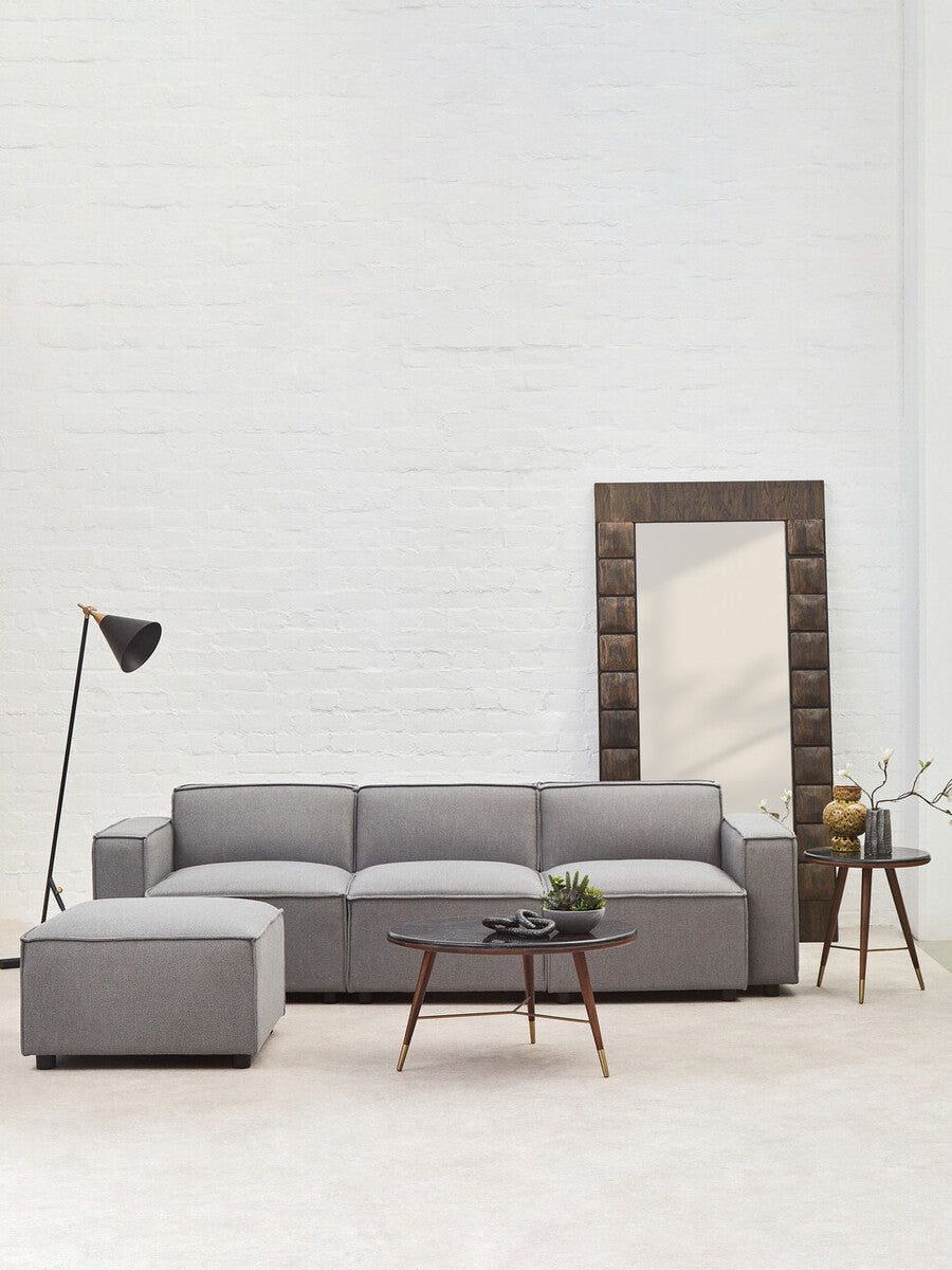 Toulouse Grey Fabric Sofa Ottoman