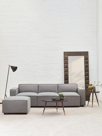 Toulouse Grey Fabric Sofa Ottoman
