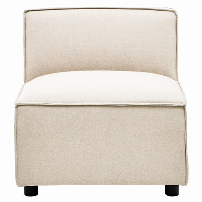Toulouse Cream Fabric Armless Sofa.