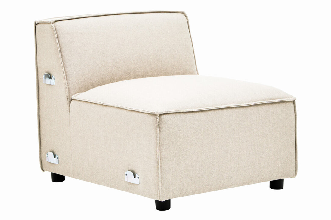 Toulouse Cream Fabric Armless Sofa.