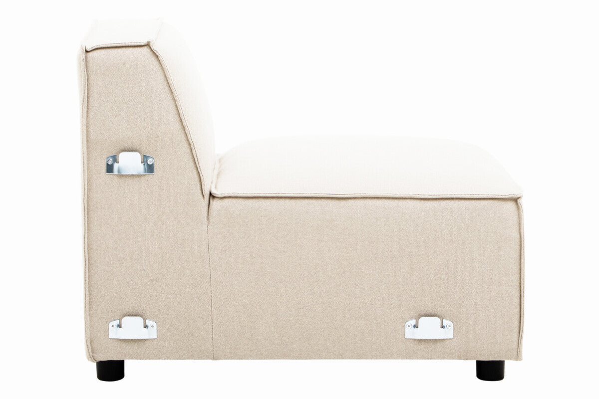 Toulouse Cream Fabric Armless Sofa.