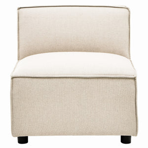 Toulouse Cream Fabric Armless Sofa