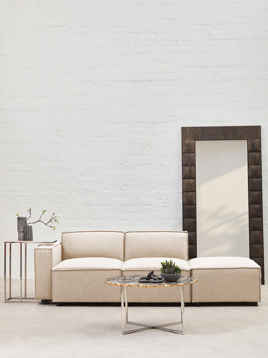 Toulouse Cream Fabric Armless Sofa.