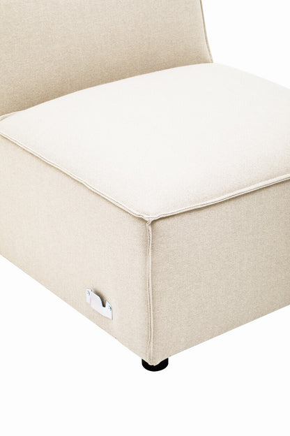 Toulouse Cream Fabric Armless Sofa.