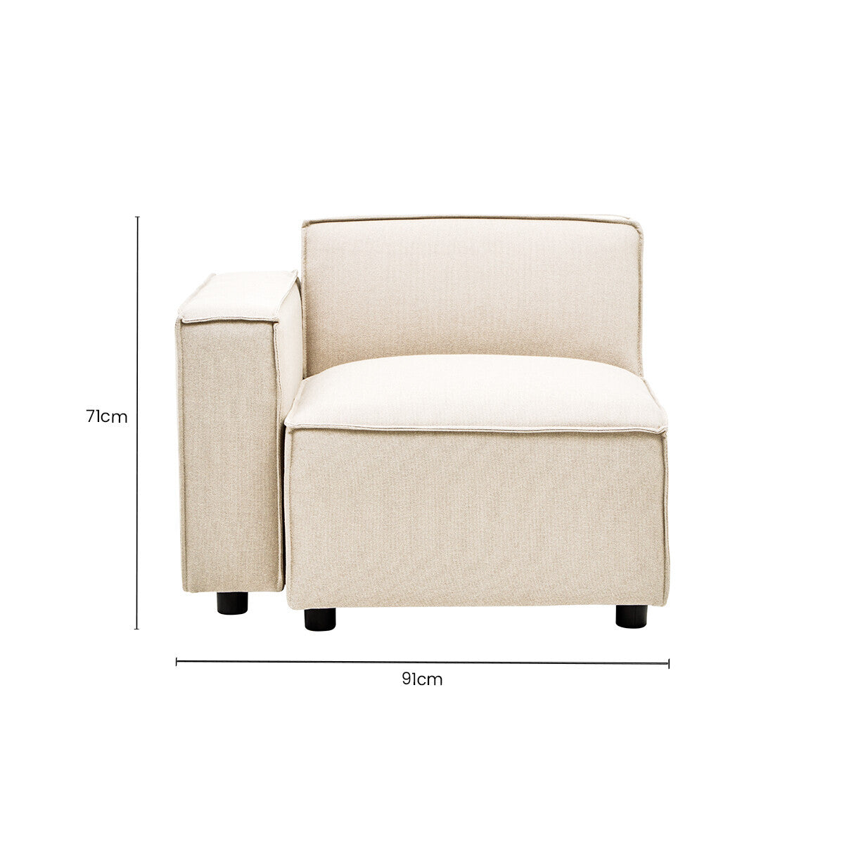 Cream Fabric Left Arm Modular Sofas, Toulouse