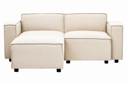 Toulouse Cream Fabric Sofa Ottoman