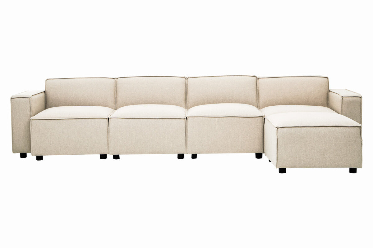 Toulouse Cream Fabric Sofa Ottoman