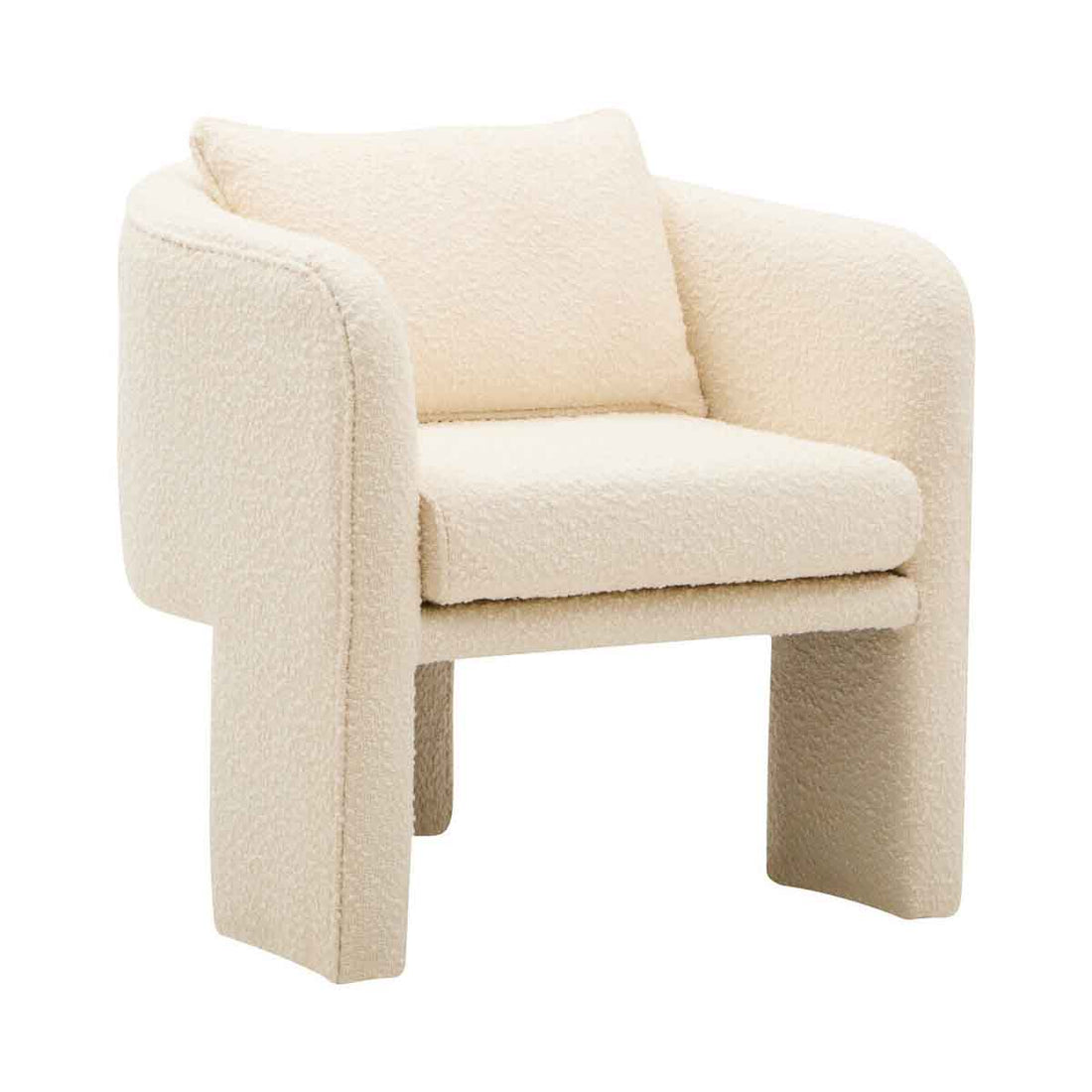 Ozzero Ivory Boucle Fabric Armchair