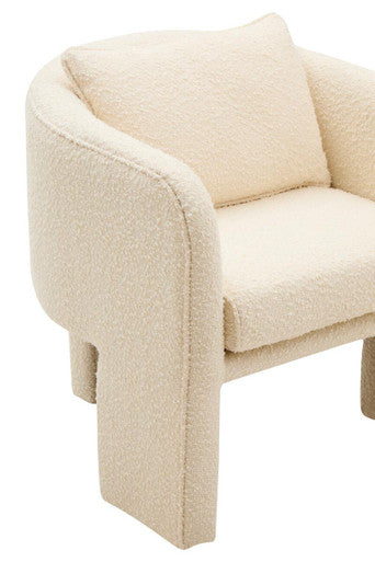 Ozzero Ivory Boucle Curved Armchair - Image 12