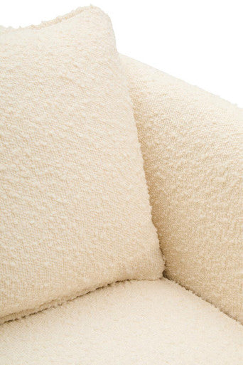 Ozzero Ivory Boucle Curved Armchair - Image 13