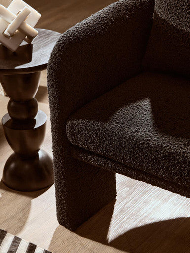 Ozzero Black Boucle Curved Armchair - Image 9
