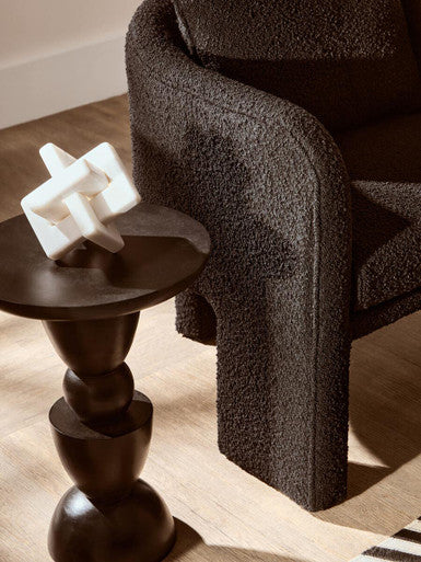 Ozzero Black Boucle Curved Armchair - Image 10