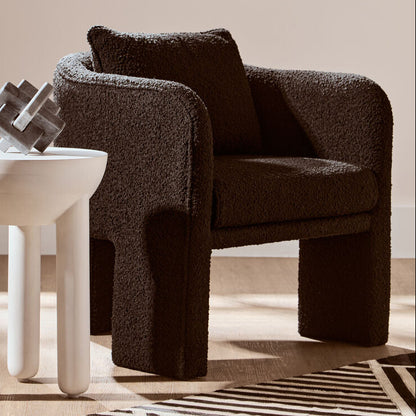 Ozzero Black Boucle Curved Armchair