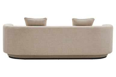 3 Seater Ivory Linen Curved Sofa, Oratino - Image 6