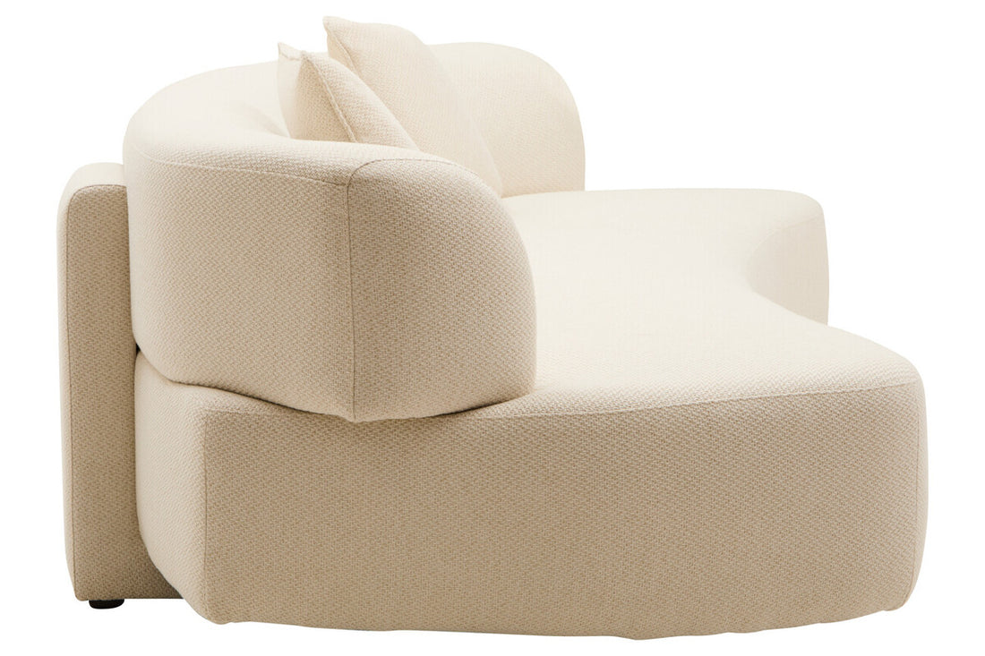 3 Seater Cream Linen Sofa, Ozzano - Image 4