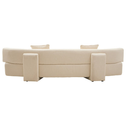 Ozzano Cream Linen Fabric 3 Seater Sofa