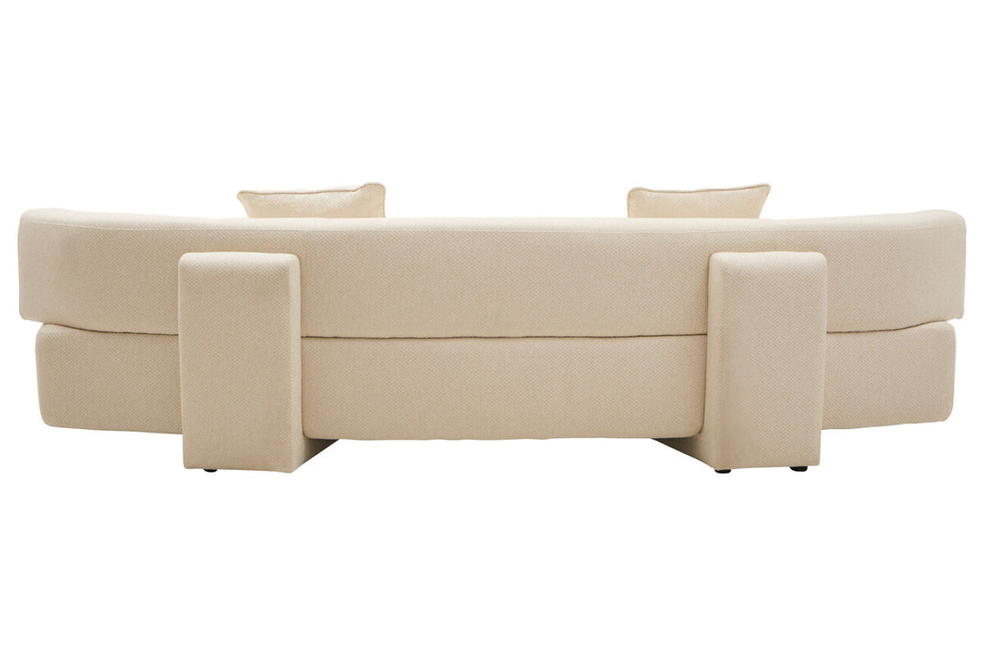 3 Seater Cream Linen Sofa, Ozzano - Image 16