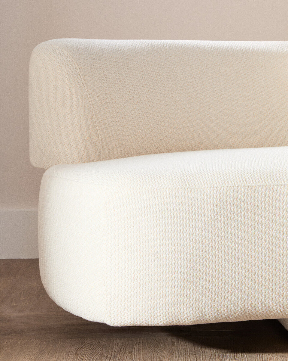 3 Seater Cream Linen Sofa, Ozzano - Image 6