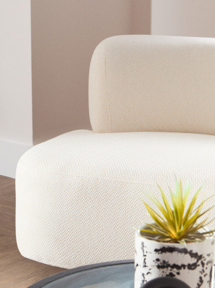 Ozzano Cream Linen Fabric 3 Seater Sofa