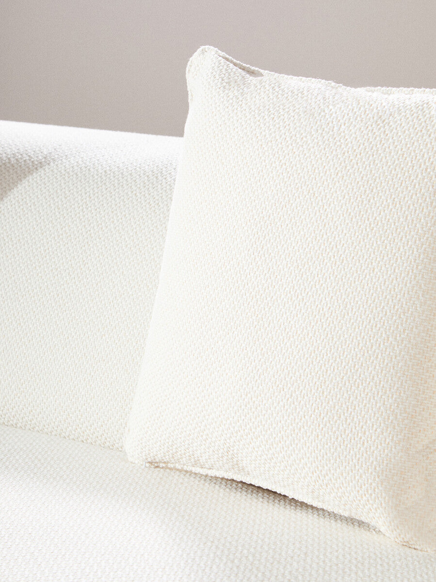 3 Seater Cream Linen Sofa, Ozzano - Image 9