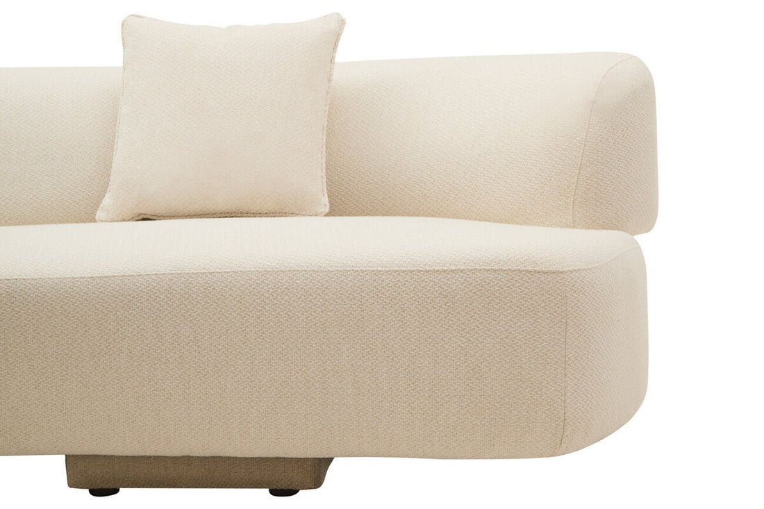3 Seater Cream Linen Sofa, Ozzano - Image 10