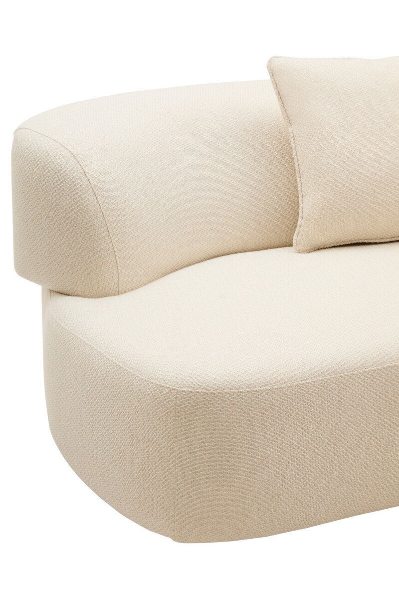 3 Seater Cream Linen Sofa, Ozzano - Image 11