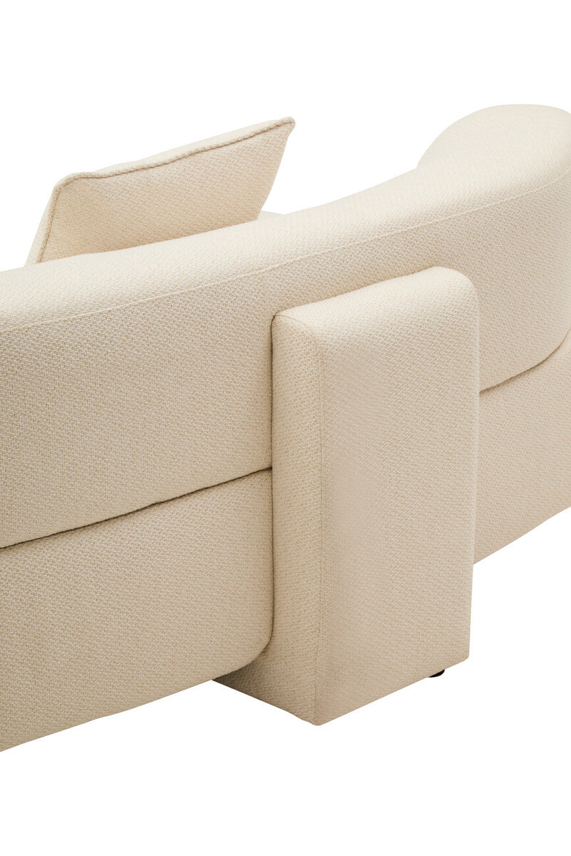 3 Seater Cream Linen Sofa, Ozzano - Image 13