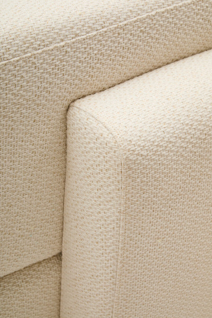 Ozzano Cream Linen Fabric 3 Seater Sofa