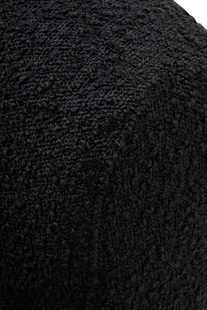 Oliveto Black Boucle Fabric Revolving Armchair