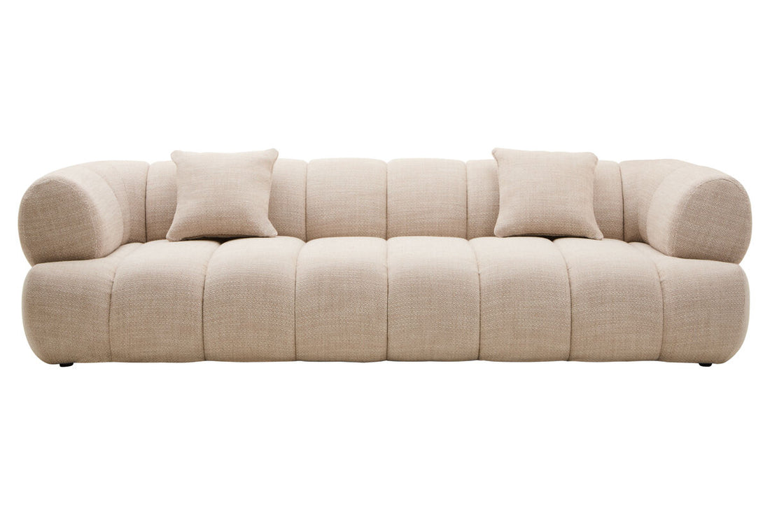 Beige sofa on a white background