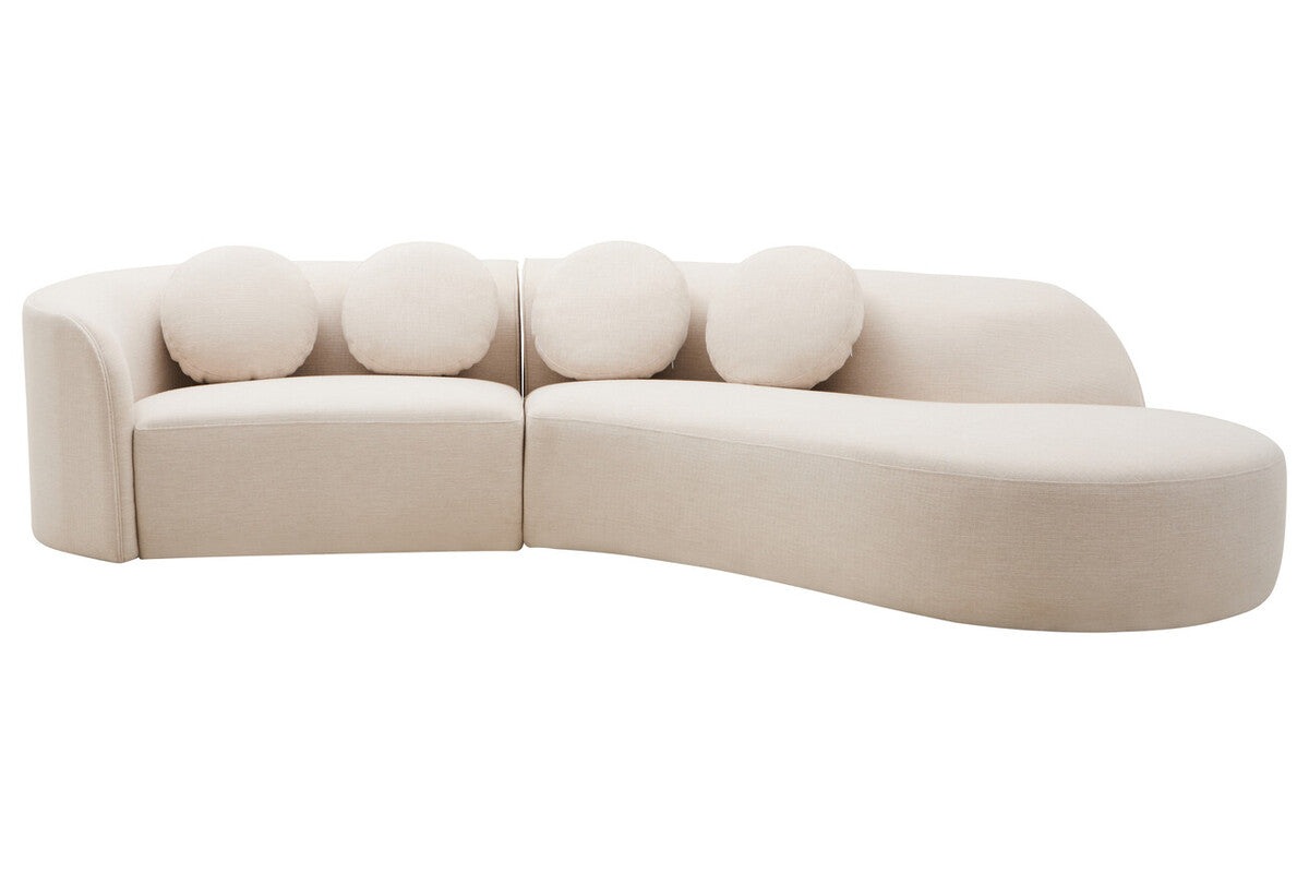 Ovada Cream Linen Fabric 3 Seater Sofa