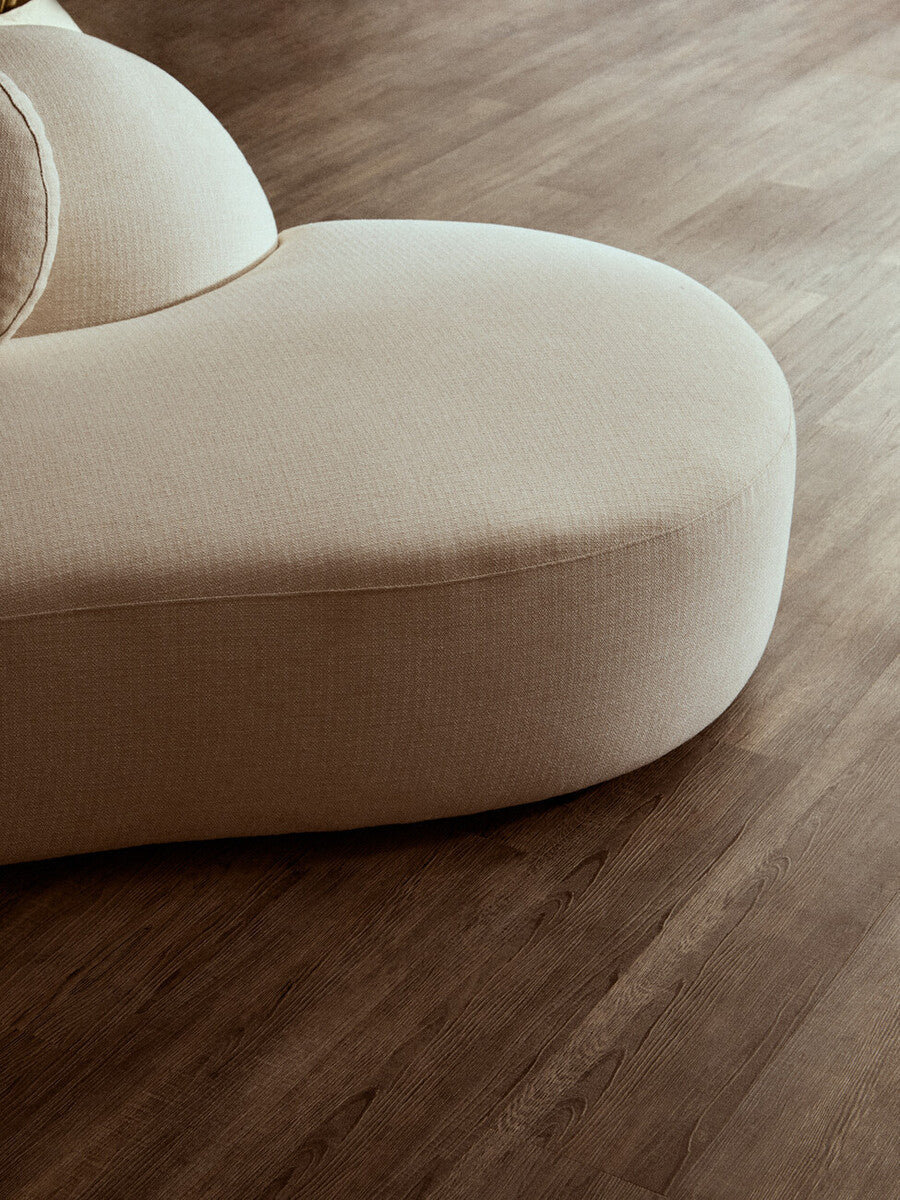 3 Seater Cream Linen Curved Sofa, Ovada - Image 9