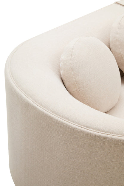 Ovada Cream Linen Fabric 3 Seater Sofa