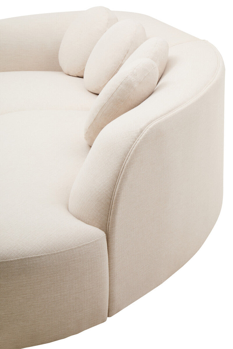 Ovada Cream Linen Fabric 3 Seater Sofa