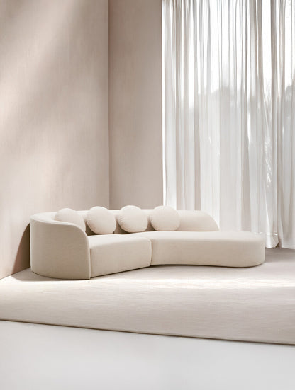 Ovada Cream Linen Fabric 3 Seater Sofa