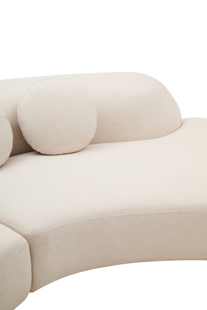 Ovada Cream Linen Fabric 3 Seater Sofa