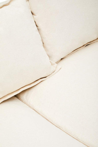 3 Seater Textured Fabric Cream Sofa, Avignon - Image 9