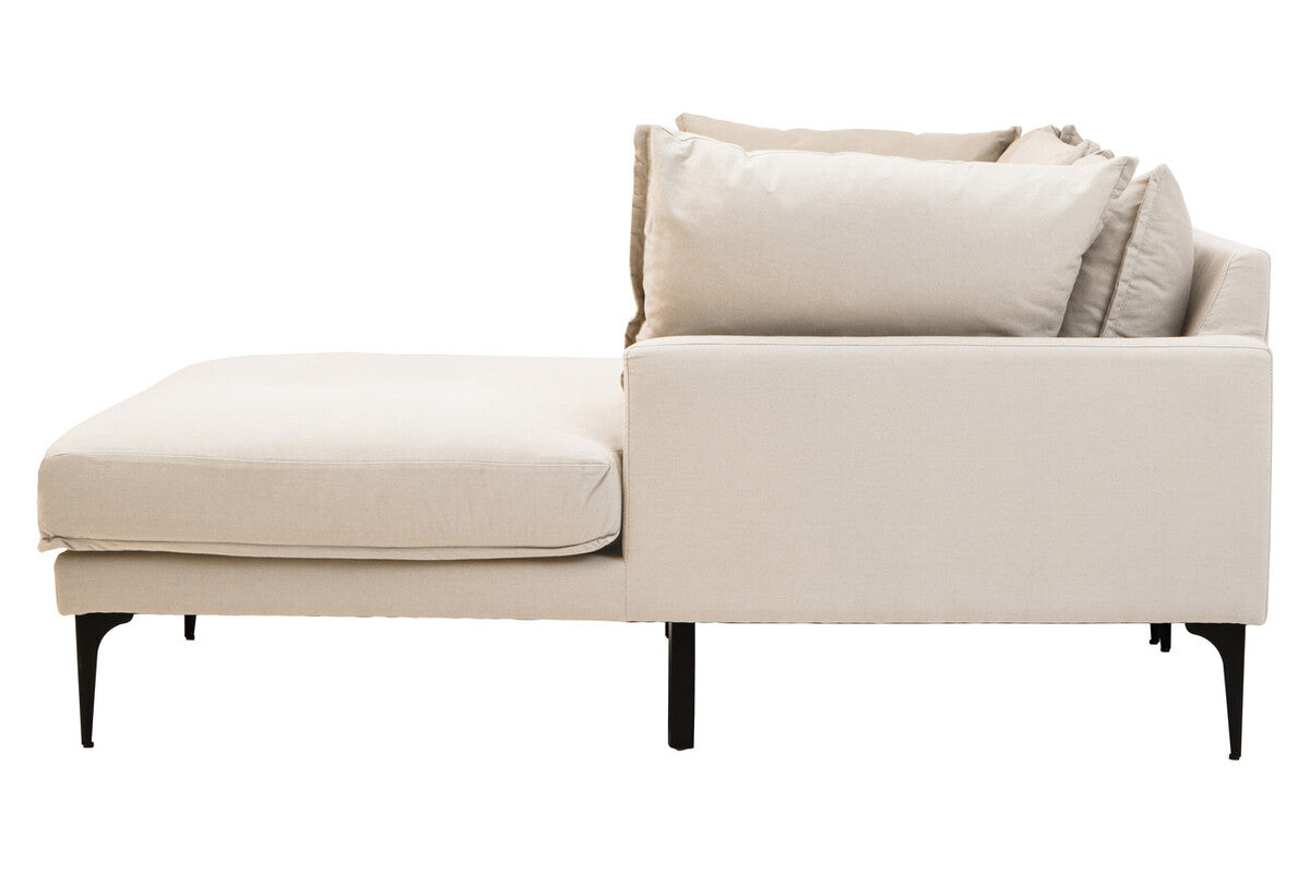 Troyes Cream Three Seat Right Chaise Sofa