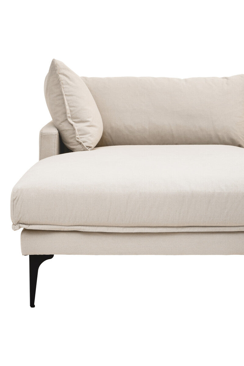 3 Seater Cream Left Chaise Sofa, Comfee - Image 8