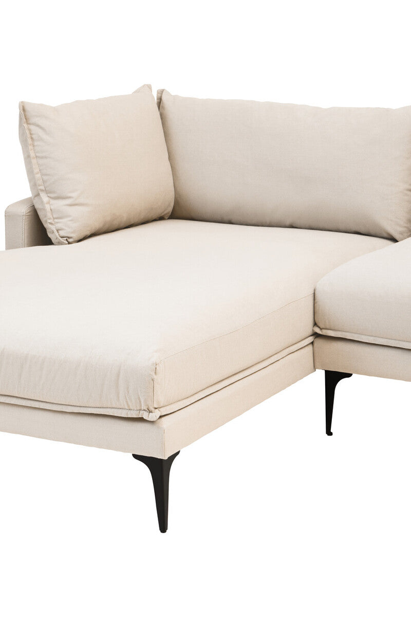 3 Seater Cream Left Chaise Sofa, Comfee - Image 9