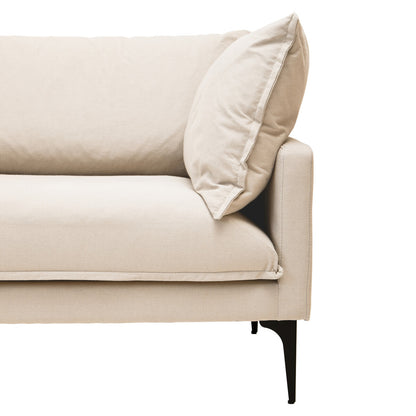 3 Seater Cream Left Chaise Sofa, Comfee