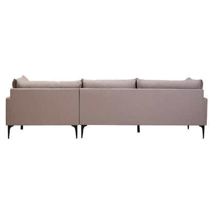 Troyes Grey Three Seat Right Chaise Sofa