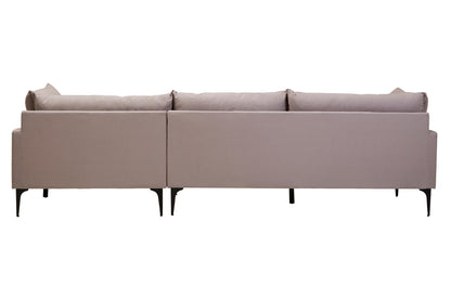 Troyes Grey Three Seat Right Chaise Sofa