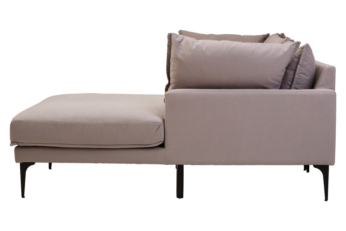 Troyes Grey Three Seat Right Chaise Sofa
